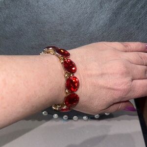 Red Crystal Link Bracelet - Women Jewelry
